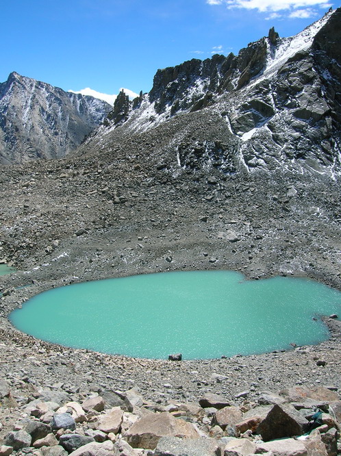 A small and cold lake just after the pass. Mt. Kailash, Tibet.